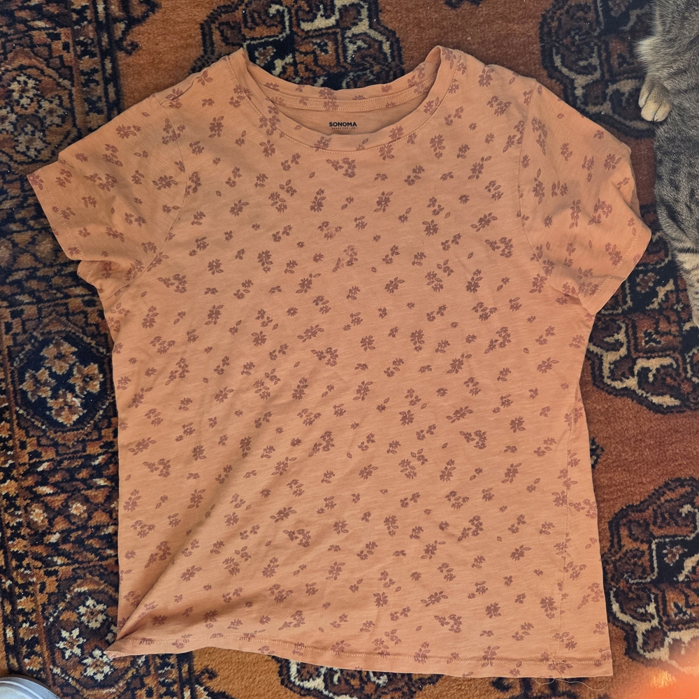 Sonoma Women's Floral Orange Top